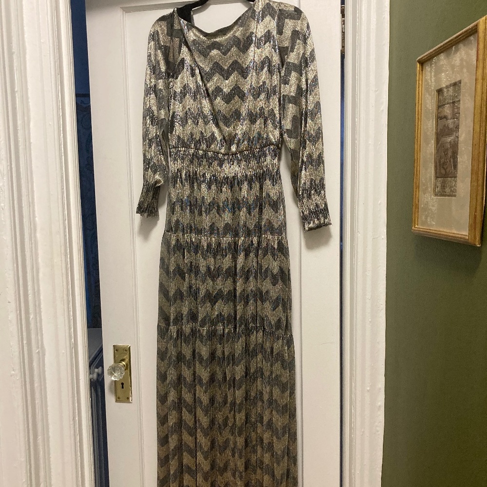 BNWT ba&sh metallic maxi/evening dress